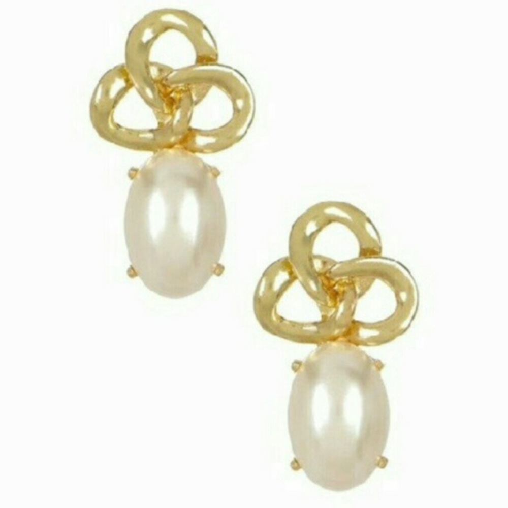 Chain Lock And Faux Pearl Earrings